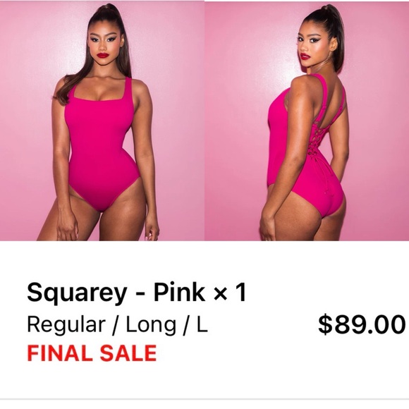 TA3 Hot Pink Squarey Swimsuit - BNWT - L - Picture 3 of 5